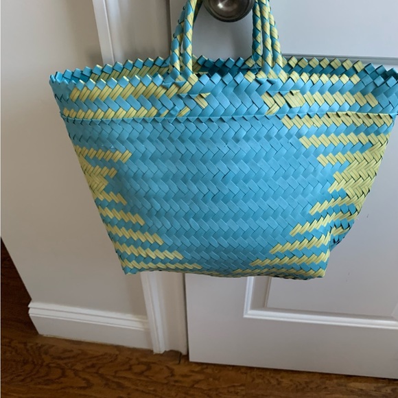 NWT Anthropologie Diamond woven Tote bag. Sky blue Adorable! See details - Picture 8 of 12